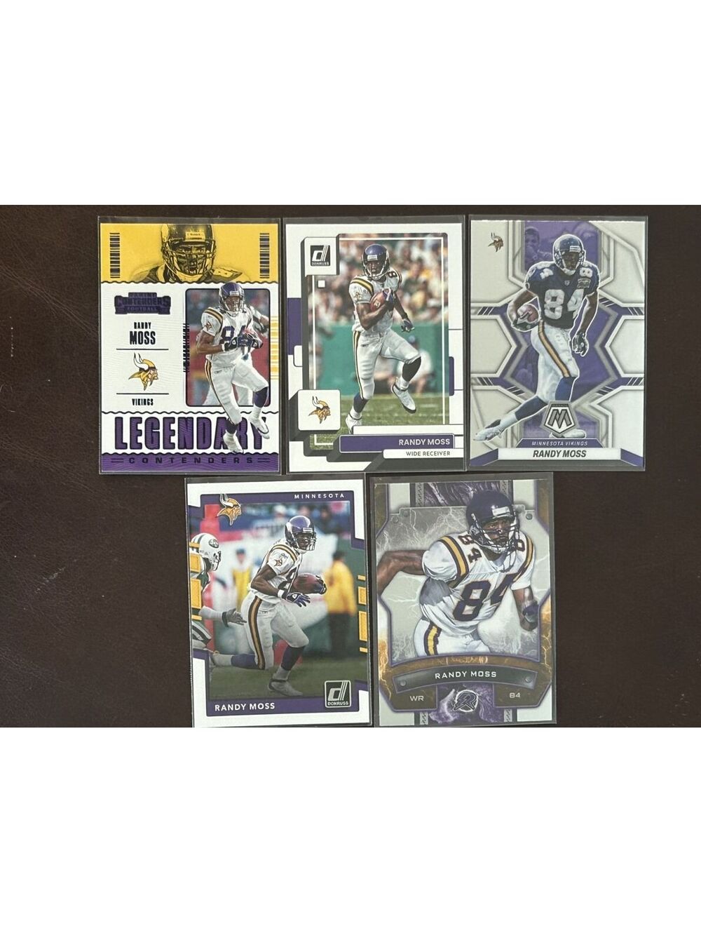 NFL HOF WR RANDY MOSS COLLECTION PANINI/TOPPS NM 5 CARD LOT NM - Picture 1 of 2
